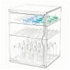 Baby Bottle Organizer, 3 Tiers Acrylic Bottle Storage Organizer Container, Clear Plastic Bottle Station Organizer with 2 Adjustable Dividers for Kitchen Countertop, Bathroom, Cabinet, Vanity view 1