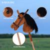 ROCK MY BABY Hobby Horse Plush Stuffed Stick Horse with Award Ribbon for Boys and Girls 3+ Fun Toys for Pretend Play (Golden Brown) CPC Certified view 4
