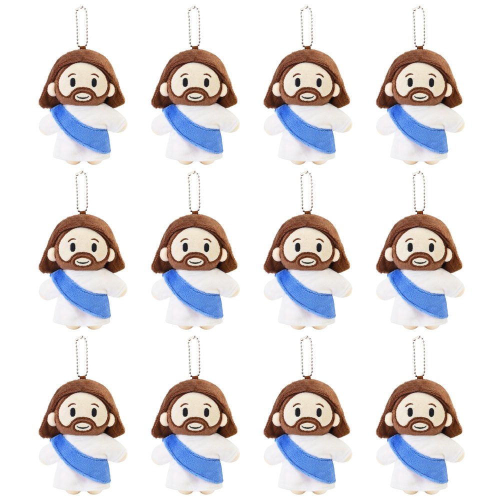 12-Piece Jesus Plush Toy Set - Easter Church Decoration - Guardian Savior Gift Doll - Suitable for Easter, Sunday School, and Religious Activities (12 Pcs)