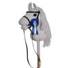 ROCK MY BABY Hobby Horse with a Detachable Bridle Plush Handmade Stick Horse with Removable Rosette Ribbon for Kids 3+ Years Old (White) view 1