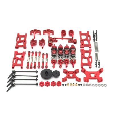 Rc Models Accessories For WLtoys 144010 144001 144002 124017 124019 RC Car Parts Metal Upgrade Retrofit 44T 27T Gear Drive Shaft 14 Pack(Red)