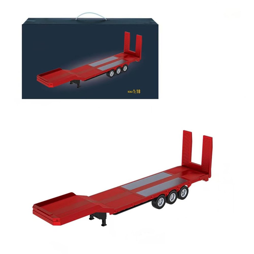 ConsoleXpress Remote Control Tractor Flatbed, 1/18 Scale Semi-Trailer Flatbed for 770S Heavy Duty Tractor Truck, Engineering Construction Vehicle Model for Adults & Youth