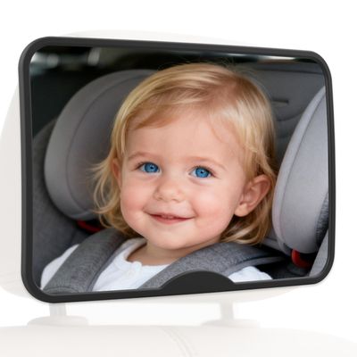 Plantureco Baby Car Mirror, Safety Car Seat Mirror for Rear Facing Infant, Clear Wide View, Easily Observe the Baby Move, Secure, Shatterproof, Easy Install, Perfect (Black)