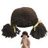 Blablablalu Baby Wig, Funny Baby Hat Winter Warm Crocheted Yarn Wig with Clown Pigtail for Girls Infant Costume Hat view 1