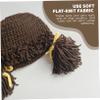 Blablablalu Baby Wig, Funny Baby Hat Winter Warm Crocheted Yarn Wig with Clown Pigtail for Girls Infant Costume Hat view 2