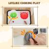 Costzon Corner Play Kitchen, Wooden Toy Cooking Set w/Real Sound & Light, Rotating Faucet, Microwave, Oven, Range Hood, Open Shelf, Pretend Kids Kitchen Playset for Boys, Girls Ages 3+ view 3