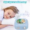 Eacam Rabbit IP Design Phonograph, Charming Retro Cartoon, Educational Content, Early Childhood Education , Ambient Lighting, Musical Sensory Toy for Boy Girl (Blue) view 4