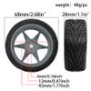 1/10 RC Rally Tire Set Outer Diameter: 68MM Metal Wheel Rim Tires for RC Rally Cars Compatible Models: TT01, TT02, XV01, TA06, PTG2, HPI, KYOSHO FW06, HSP TA06, A959, Traxxas (R426 Titanium) view 2