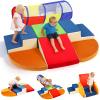 Ancaixin 7-Piece Baby Foam Climbing Blocks with Crawl Tunnel, Soft Foam Climbing Blocks for Toddlers,Baby Play Gym, Indoor Toddler Climbing Toys, Soft Play Set, Birthday Gifts for Boys and Girls view 1