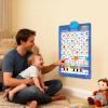 Educational Talking Toy Spanish English Wall Chart, Interactive Alphabet Numbers Toy, Piano Music Poster Numbers for Kids Boys Girls Age 1-6 Birthday Holiday Parties Christmas Easter Classroom view 2
