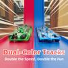 MASSRT 7-in-1 Flexible Race Track for Kids, 15 Ft, Red Blue view 2