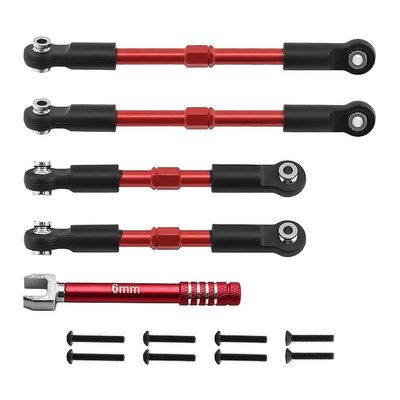 7075 Aluminium Alloy Pull Rod Links Compatible with 1/10 ARRMA Gorgon MEGA 550 2WD Fury VORTEKS RC Car (Red)