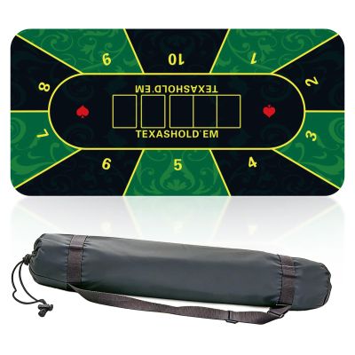 Senmenda Poker Table Mat 47" x 23",46 Player Texas Holdem Poker Mat for Tables, Includes a Poker Table mat Carrying Bag, and is Suitable for Texas Holdem, Blackjack, Omaha and Other Poker Games.