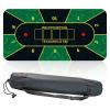 Senmenda Poker Table Mat 47" x 23",46 Player Texas Holdem Poker Mat for Tables, Includes a Poker Table mat Carrying Bag, and is Suitable for Texas Holdem, Blackjack, Omaha and Other Poker Games. view 1