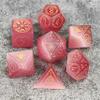 AUSPDICE Stone Dice, DND Dice with Gorgeous Case for Dungeons and Dragons Role Playing Games (TreasurePinkOpal) view 2