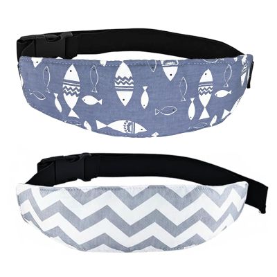2 Pcs Baby Head Support for Car Seat, Carseat Head Support for Infant Toddler Kids Children Stroller Seat Neck Relief Head Band Sleeping Traveling (Waves and Fish)