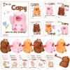 24 Set Valentines Day Gift Bulk Capybara Stress Balls Fun Relief Fidget Squeeze Toys with Positive Cards Mini Animal Desk Decor Capybara Party Favors for Office Teacher Adults (Blowers) view 1