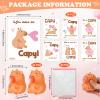 24 Set Valentines Day Gift Bulk Capybara Stress Balls Fun Relief Fidget Squeeze Toys with Positive Cards Mini Animal Desk Decor Capybara Party Favors for Office Teacher Adults(Spit Bubbles) view 2