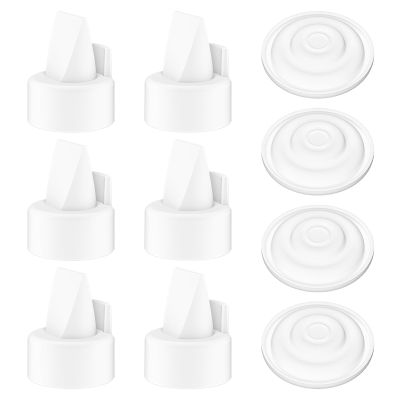 10-Count Pump Parts, 6pc Duckbill Valve with Pull Tab and 4pc Membrane, Breast Pump Replacement Parts for Spectra S1 S2 9 Plus SG/Motif Luna/Cimilre/Ameda MYA Breastpumps, Replace for Spectra Parts