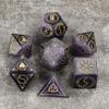 AUSPDICE Stone Dice, DND Dice with Gorgeous Case for Dungeons and Dragons Role Playing Games (PurpleOpal) view 1
