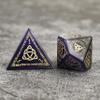 AUSPDICE Stone Dice, DND Dice with Gorgeous Case for Dungeons and Dragons Role Playing Games (PurpleOpal) view 2
