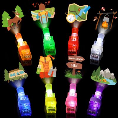 Sauyoza 36 Pack Camping Party Favors LED Finger Lights for Kids, Glow in The Dark Party Goodie Bag Stuffers, Classroom Rewards, Outdoor Camping Adventure Supplies
