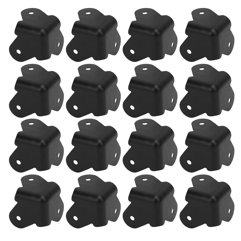 Angle Corner Protectors 16PCS Black Iron Metal Edge Guard Speaker Corner Protectors for Guitar Amplifier Cabinet Furniture