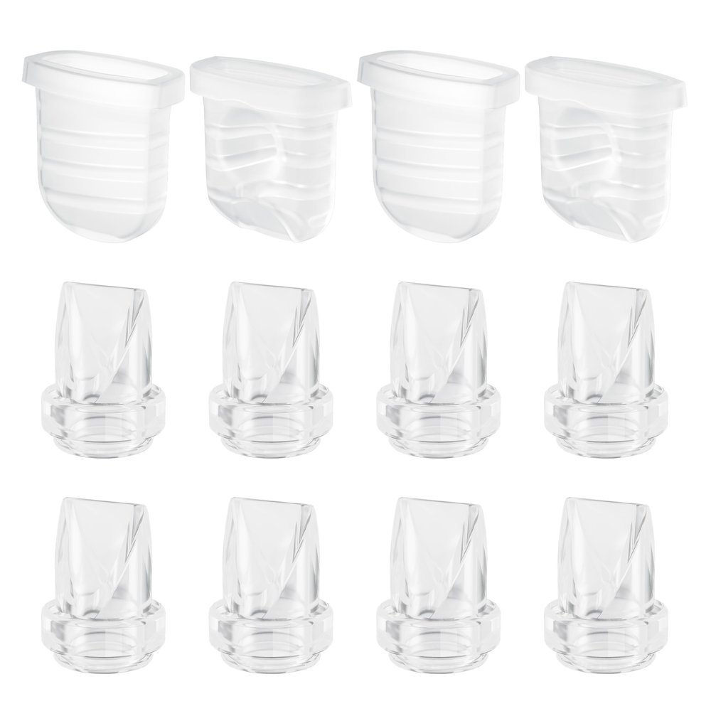 12-Counts S32 Model Breast Pump Parts, 8pcs Duckbill Valves and 4pcs Diaphragm Compatible with eufy S1 pro/S1/E20/E10, Fit for Lansinoh Discreet Duo/Nuliie/Motif Aura Glow S32 Pump