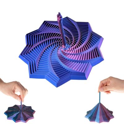3D Printed Expanded Sensory Fidget Star, Fractal Fidget Hexagon with Middle Finger Handles, 2026 New Star Shaped Fidget Toys for Office Desktop Decompression Toys Stress (Purple&Blue, 4.3in)