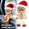 Christmas Shaking Feet Wooden Doll with 12 Magnetic Expressions  Handcrafted Figurine for Car Dashboard and Desktop Decor, Swaying Legs Add Fun and Stress Relief to Your Holidays (Style #1) view 4