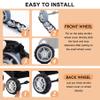 4 Pcs Baby Stroller Wheel Covers Bassinet Stroller Wheel Noise Reducing Protective Hand Washable Stroller Wheel Cover for Baby Stroller Wheelchair Pushchair Jogger (Black) view 4