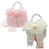 Wedhapy Mini Purse 2Pcs Kids Purse with Bowknot, 5x5x2 Girls with Pearl Handle for Little Girls, Cute Fashion Princess Handbags, Detachable Gold Chain view 1