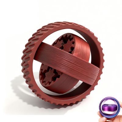 2-PCS 3D Printed Spinners Fidget Toys Adults - Stress Relief Toys for ADHD, Anxiety & Sensory Needs | Quiet Office Desk Toy & Party Favors - Birthday Goodie Bag Fillers Halloween (Red Black)