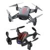 2-Pack 1080P HD Camera DronesBlack and Red Striped Drones for Kids and Gray RC Quadcopter for Kids Adults with Gesture Selfie, 3D Flips, Waypoints Fly, 2 Batteries view 1