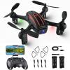 2-Pack 1080P HD Camera DronesBlack and Red Striped Drones for Kids and Gray RC Quadcopter for Kids Adults with Gesture Selfie, 3D Flips, Waypoints Fly, 2 Batteries view 2