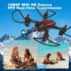 2-Pack 1080P HD Camera DronesBlack and Red Striped Drones for Kids and Gray RC Quadcopter for Kids Adults with Gesture Selfie, 3D Flips, Waypoints Fly, 2 Batteries view 4