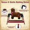 FUNLIO Bull Spring Rocking Horse for Kids 3-6, Wild Ride on Horse with Covered Spring & Sturdy Frame, Neighing & Galloping Sound for Pretend Play, Spring Horse Toys Gift, CPC & CE Certified view 3