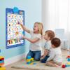 2025 New Talking Wall Chart for Kids, English and Spanish Learning Poster with Sounds, Electronic Bilingual Alphabet Numbers Interactive Wall Chart, Educational Learning Toys for Boy Girl(Blue) view 4