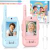 Video Walkie Talkie for Kids - 2 Pack Rechargeable Kids Walkie Talkies Long Range Radios, Video Intercom & Voice Effects, Christmas Birthday Gifts, Toys for Age 3-12 Boys Girls, Indoor Outdoor Travel view 1