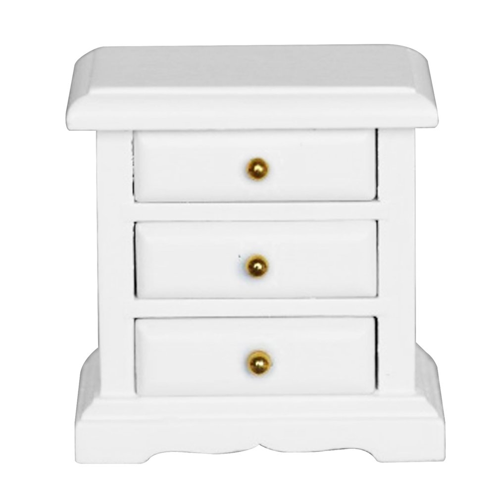 1 12 Scale Dollhouse Furniture, Wooden 3-Layer Mini Bedside Table, DIY Doll House Accessories and Furniture..