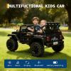 24V Ride on Car for Kids, 2 Seater Electric Truck with Parent Remote Control, Spring Suspension, 2 Speeds, LED Headlight & Music Player, Kids Electric Vehicle for Aged 3-8 Years, Black view 3