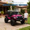 24V Ride on Car for Kids, 2 Seater Electric Truck with Parent Remote Control, Spring Suspension, 2 Speeds, LED Headlight & Music Player, Kids Electric Vehicle for Aged 3-8 Years, Pink view 4