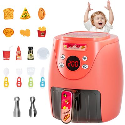 Jorzer Toy Air Fryer with 15PCS Accessories Cookies Maker Toy with Music & Lights Color Changing Foods Kitchen for Aged 3+ Kids Kitchen Set Style 2..