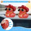 BOZILY Glitter Rubber Ducks Red Rubber Duck with Red Denim Cowboy Hat & Diamond Glasses - Stress Relieving Duck Car Accessories for Dashboard, Office, Home Decor - Unique Gifts for Adults view 3