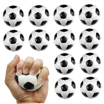 12Pcs Mini Soccer Ball, 2.4 Inch Soft Foam Soccer Ball, Portable Small Stress Toys for Children's Party Decoration, Favors and Anxiety Relief..