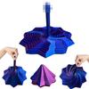 3D Printed Expanded Sensory Fidget Star,Transformable Stress Relief Finger Toy with Detachable Handle,for Office desks as a Stress-Relief Gifts,ADHD & Stress Relief (Red-Blue) view 1