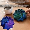 3D Printed Expanded Sensory Fidget Star,Transformable Stress Relief Finger Toy with Detachable Handle,for Office desks as a Stress-Relief Gifts,ADHD & Stress Relief (Red-Blue) view 2