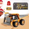 Construction Rc Set of 4 Alloy, Rc Semi Truck with Trailer and Excavator, 360 Rotation Realistic Engineering Design Remote Control Construction Vehicles Equipment with Lights and Sounds (Dump Truck) view 1