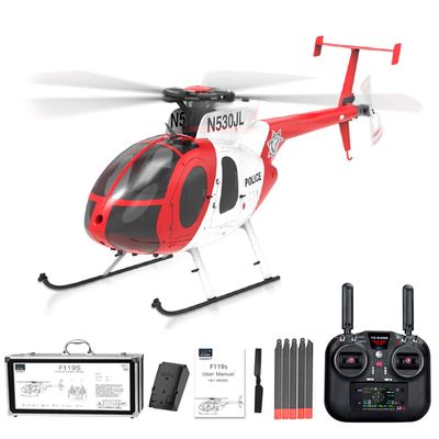 Actualia YU Xiang F119S MD500 Little Bird RC Helicopter, 1/16 Scale 9CH Flybarless Brushless GP/S & Optical Flow Helicopter, 6G/3D Flight Modes Openable Cockpit Military Aircraft Model (RTF)