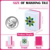 Arrowbash American Mahjong Set Only with 160 Mahjong Tiles 1.2-inch American Mah Jong Set Hand Carved Pattern for Adult Social Party, Mah Jong Lovers Gift (Rose Red) view 2